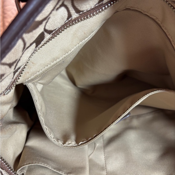 Coach Tan and Brown Signature Tote - Picture 8 of 11
